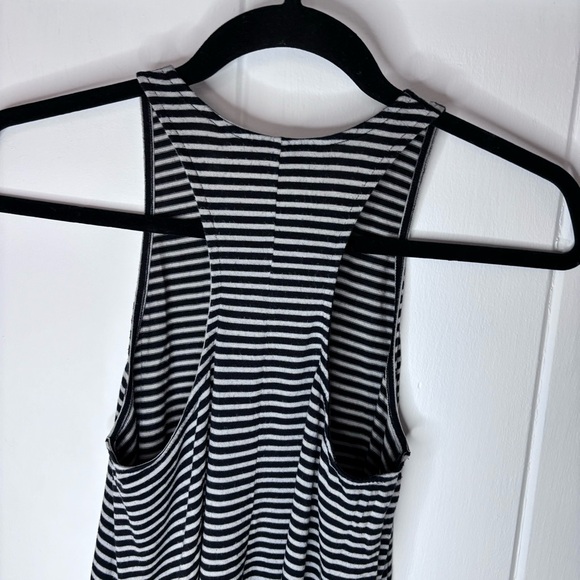 Athleta Striped High Neck Black/White Striped Racerback Tank XS - Picture 5 of 6
